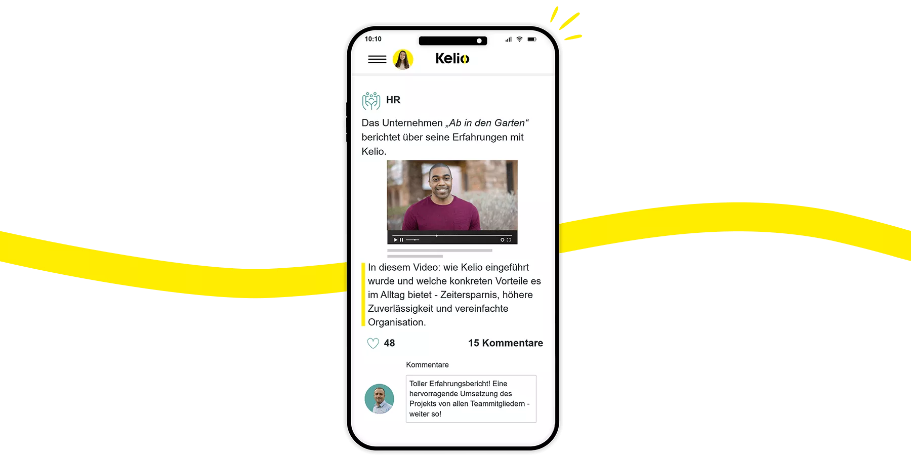Das Kelio-Portal als Social-Media-Plattform: Neuigkeiten, Erfahrungsberichte und Interaktionen der Mitarbeitenden (Likes, Kommentare)