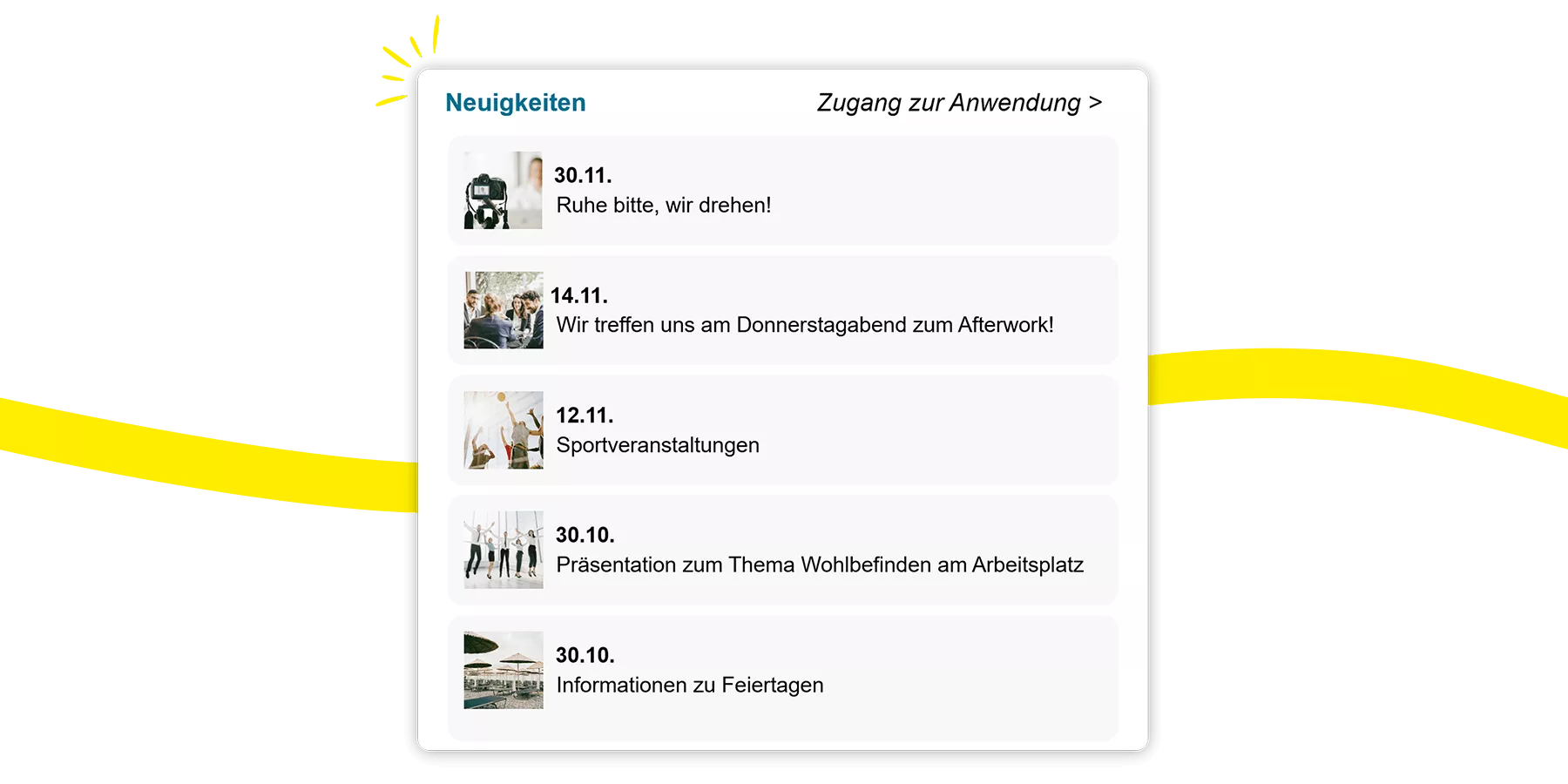 Kelio-Newsfeed, gefiltert nach Abteilung und Standort, für eine zielgerichtete interne Kommunikation