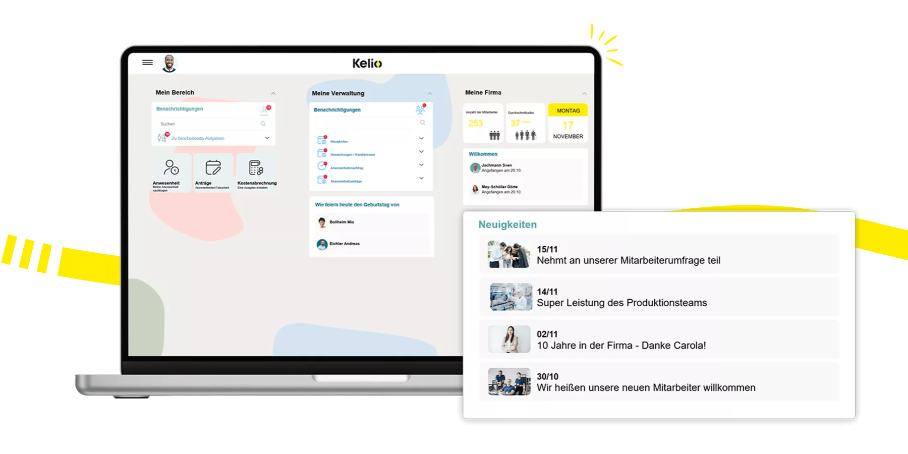 Kelio Software: Plattform zum Austausch über strategische Projekte und gemeinsame Erfolge im Unternehmen