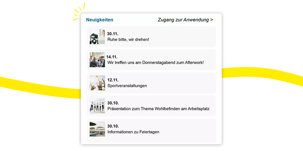 Kelio-Newsfeed, gefiltert nach Abteilung und Standort, für eine zielgerichtete interne Kommunikation