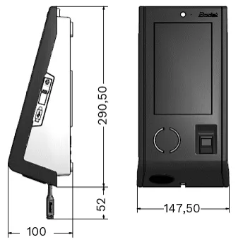 Abmessungen biometrisches Terminal Kelio Visio